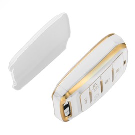 ELOHEI Key Fob Cover for Dodge Ram, Premium Soft Full Protection Key Fob Case for 2019 2020 2021 2022 Dodge Ram 1500 Accessories, 5 Buttons (White)