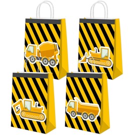 16 Pcs Construction Party Bags with Handles Construction Party Decorations