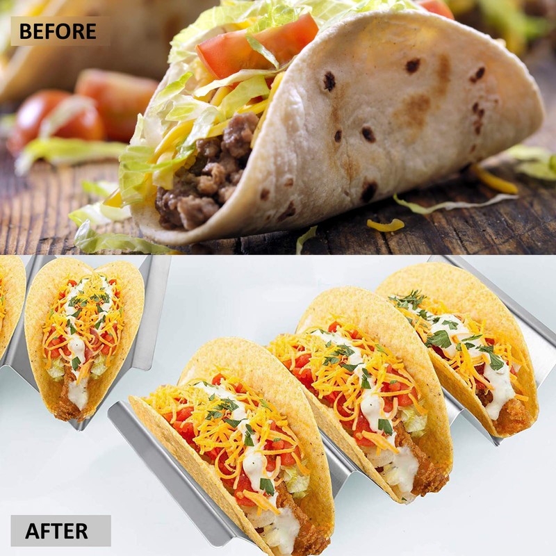 6 Pack Taco Holder Stand Stainless Steel Oven Safe