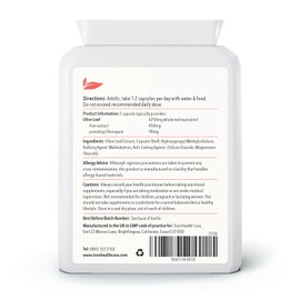 Olive Leaf Extract Supplement - 6750mg 60 Capsules with 20 per Cent Oleuropein – High Strength Easy Swallow Capsules - UK Manufactured to GMP Standards