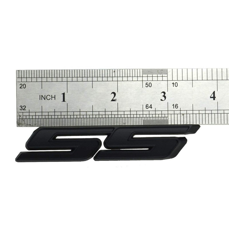 Black SS Letter Fender Side Lid Emblem Badge Fit for