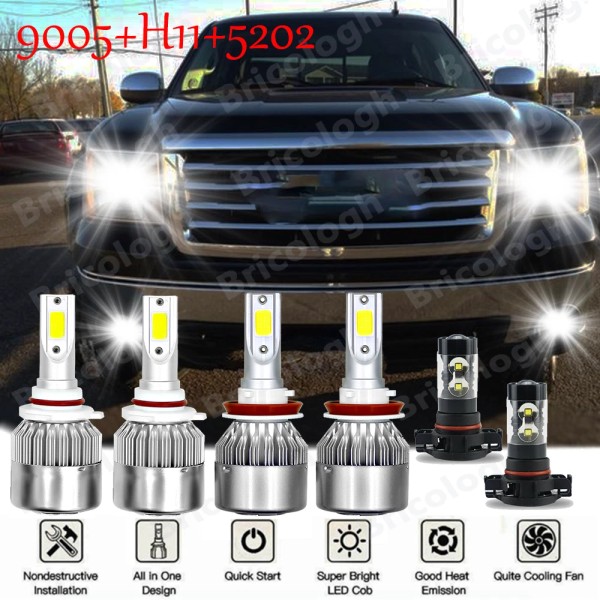 Unbranded For GMC Sierra 1500 2500 2007-2013 -6Pc Combo LED