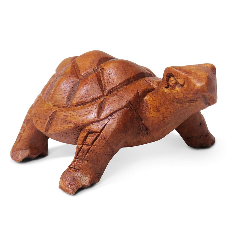 Purity Wooden Tortoise Gift Fair Trade, Hand Carved 10cm x