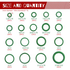 WMYCONGCONG 540 PCS 18 Sizes Rubber O Ring Assortment Kit O-Ring Gasket Air Conditioning Compressor Seal Ring Tool Set w/ 3 PCS Valve Core Removal Tool for Car Vehicle Auto Repair