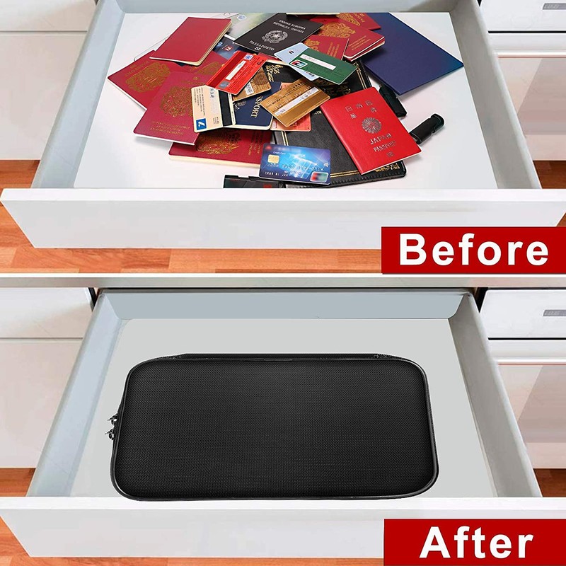 ENGPOW Small Fireproof Bag with Lock,Fireproof Soft Money Organizer Case
