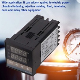 Temperature Control Set AC110V-240V 0-400℃ REX-C100 Thermostat for Temperature Control with LED PID Digital with Thermocouple K and 1 x SSA Max 25A