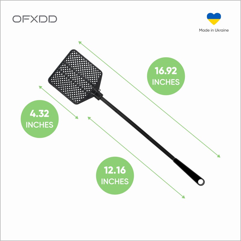 OFXDD Rubber Fly Swatter, Long Fly Swatter Pack, Fly Swatter