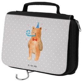 Mr. & Mrs. Panda Birthday Bear Toiletry Bag, neutral, Hand Drawn