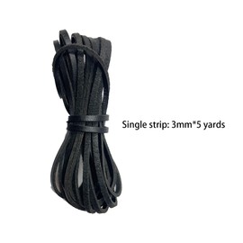 5 Yards Genuine Leather Cord,3MM lat Genuine Leather Cord,Black Natural Leather Strip,Craft Leather Cord Jewelry Leather Strings,Natural Leather Cord For DIY Crafting