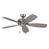 Monte Carlo 5LCM52BP Protruding Mount, 5 Silver Blades Ceiling fan,