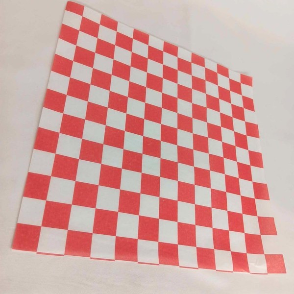 Oasis Supply, Deli Paper Sheets Sandwich Wrap Paper - Food Wrapping Grease Resistant Checkered Basket Liners, 12" x 12" (Red Checkered, 250 Count)