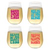 Wine-Oh! Set of 4 Stemless 16 oz Shatterproof PLASTIC Wine