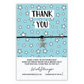 WishStrings, Thank You - Friendship Bracelet – Beautiful String Bracelets with Tibetan Charm – Make a Wish Teacher Bracelet – Hand Strung and Knotted Bracelet – Sentimental Jewellery