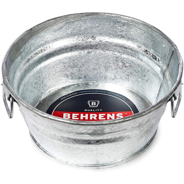 Behrens, Silver 101LFT 1 Qt. Hot Dipped Steel Low Flat Tub, 1-Quart