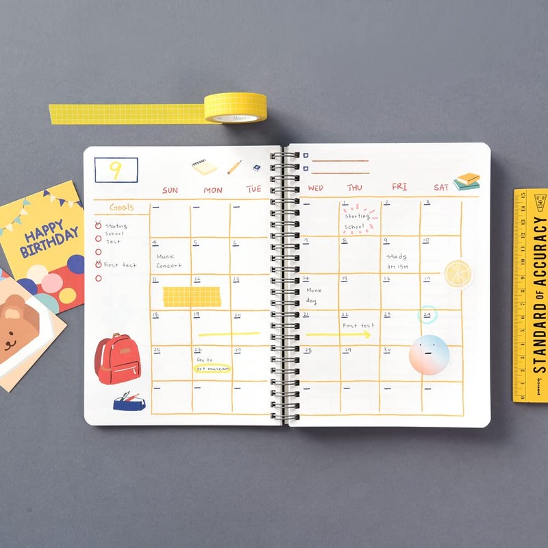 Monolike Ordinary days 4 Month Study Planner, School bag -