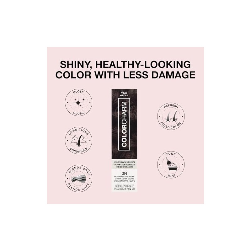 Wella colorcharm Demi-Permanent 3N Medium Neutral Brown 2 oz