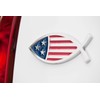 Christian Fish USA Flag Car Emblem - Made in USA