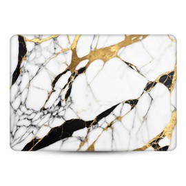 Head Case Designs White, Gold, and Black Marble Vinyl Sticker Skin Decal Cover Compatible with Apple MacBook Air 15" M2 2023
