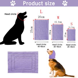 Dog Snood Dog Earmuffs for Dogs Hearing Protection Dog Hoodie for Dog Neck and Ear Warmers Dog Earmuffs Noise Protection Pet Snood for Dogs and Cats (Purple, S)