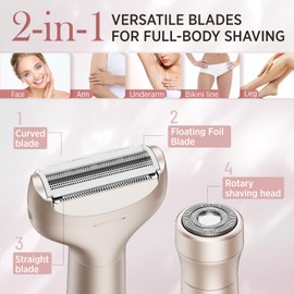 Orchrose Electric Razor for Women Painless: Electric Shaver Rechargeable Precision Hair Trimming for Body Bikini Legs Underarms Face