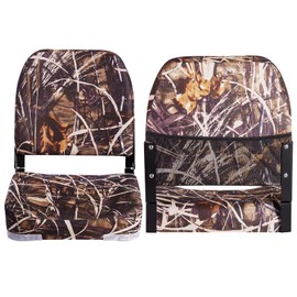 Low Back Folding Boat Seat 2pack, Fold-Down Fishing Boat Seat Camo