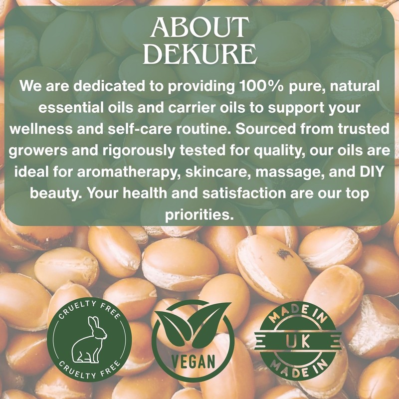 Dekure Argan Oil, 100% Pure Organic Cold-Pressed, 120ml, For Hair