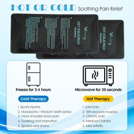 Vecozey 2 Gel Ice Packs for Injuries Reusable，11 * 5.5 Inches Hot and Cold Compress with 1 Adjustable Wrap for knee, Back, Joint and Muscle Pain, Sports Injury Recovery