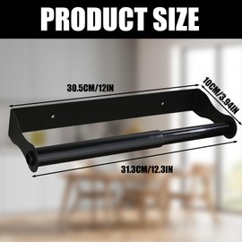 Kitchen Roll Holder No Drilling Black Kitchen Towel Holder Stainless Steel Kitchen Paper Holder Kitchen Roll Holder Household Roll Holder Wall Roll Holder Kitchen for Kitchen Bathroom Living Room