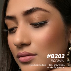 2Pcs MAANGE Eyebrow Pencil, Retractable Definer Dual-Sided Brow Brush,3D Long-lasting Smudge-Proof Eye Brow Pen Makeup, Fine Tip, Fills in Sparse Areas and Gaps,Brown-B202