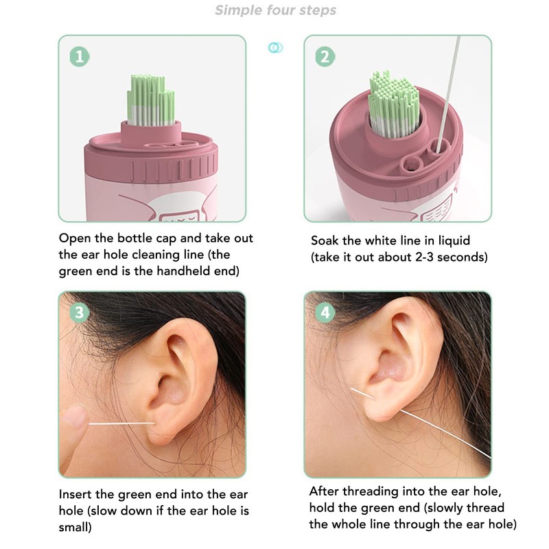 Ear Piercing Cleaning Kit, 180 Scented Cleaning Wires, Ear Piercing