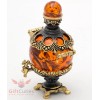 Solid Brass Amber Figurine of Russian Samovar Teapot Totem talisman