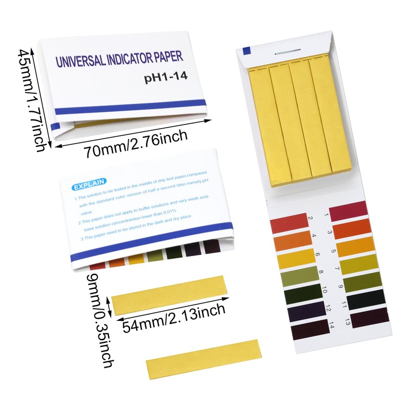 Honbay 10 Pack 800 Pieces PH Test Strips Universal Litmus