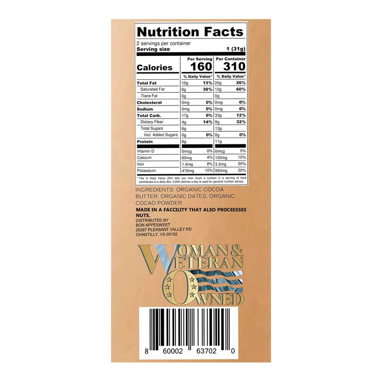 Bon AppéSweet - Premium Date-Sweetened Chocolate Bar Variety Pack, Zero