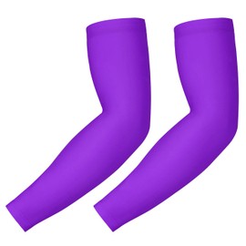 HDE Arm Compression Sleeves for Kids Basketball Shooting Sleeve - Youth Sports Football Baseball Softball Purple - YM