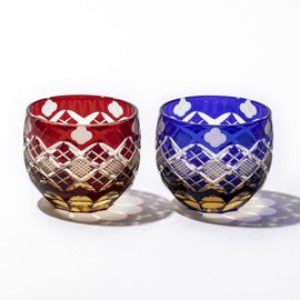 Fires 切子 4-Leaf on Clover 矢来 魚子 gui呑 Stamped A Pair (Red/Amber Amber Luli) Stay tb94400arb