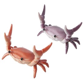 2PCS New Japanese Creative Cute Crab Pen Holder Weightlifting Crabs Pen Stand Pen Holder for Desk Stationery Gift for Pen Lovers, Shopwindow, Office (Purple+Red)