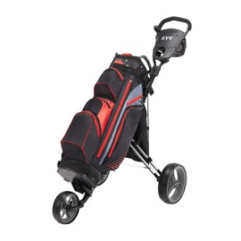 KVV Foldable Lightweight 3 Wheel Golf Cart with Stylish Scorecard Holder, Storage Bag-Easy to Open and Close