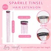 HASTHIP® 6 extensiones de cabello con purpurina y clip, color