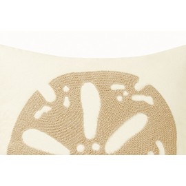 C&F Home Sand Dollar Rice Stitch Cream 18" x 18" Pillow Decor | Coastal Themed Summer Beach Ocean Square Throw Pillow Large for Couch, Chair, Living Room, Bedroom 18" x 18" Cream