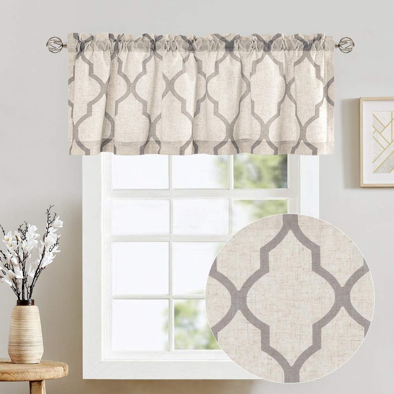 TOPICK Linen Look Curtains, 1 Piece, 45 x 127 W