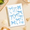 TWRVI Coquette Blue Bow Spiral Notebook, Preppy Girly College Ruled
