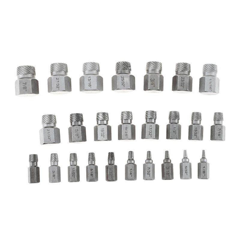 dophee 25Pcs Screw Extractor Set, Hex Head Left Hand Multi-Spline