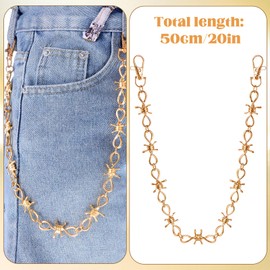 Wallet Chain Gold Heavy Duty Metal Keychain Pants Hip Hop Punk Pocket Chain Goth Accessories for Women Men Fashion Trendy