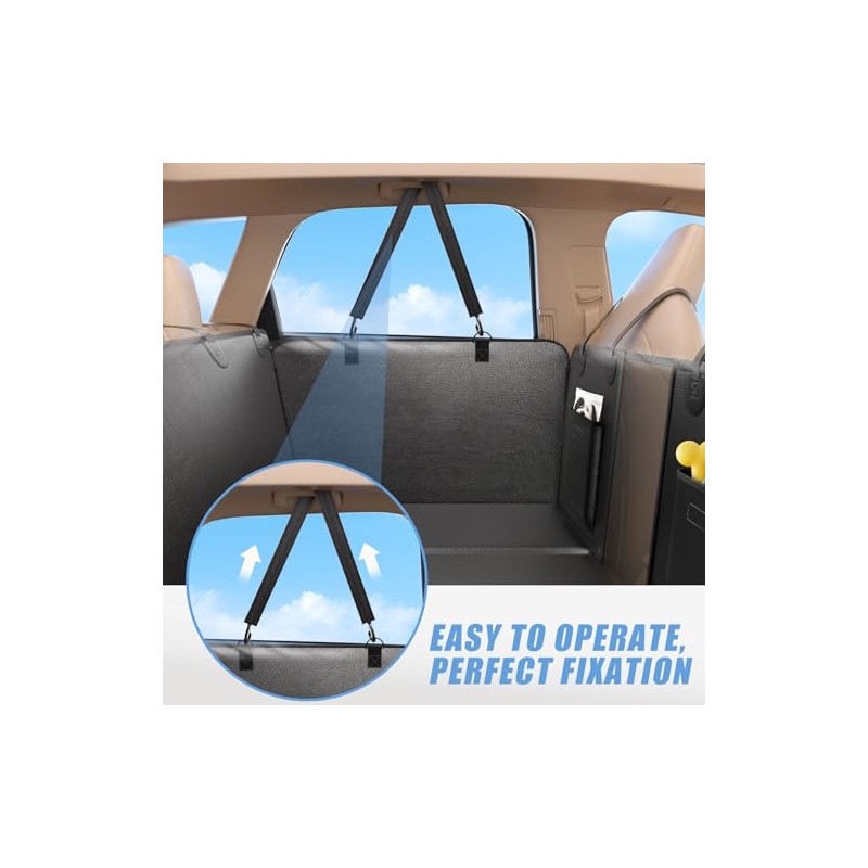 ROUWINNE Car Seat Cover for Back Seat, Adjustable Elastic Straps,
