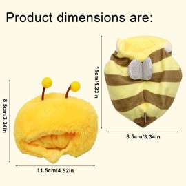 BOXOB 2pcs Clothes Outfit for 17cm Dolls, Yellow and Brown 3D Bee Costume Set Doll Accessories with Adorable Clothes Chic Style Set for Decoration Supplies