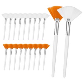 Heclia Fan Brushes 20Pcs Soft Facial Blush Makeup Tools Fan Mask Applicator Esthetician Brushes Cosmetic Tools for Women Girls Acid Applicator Mud Cream Glycolic Peel Masques