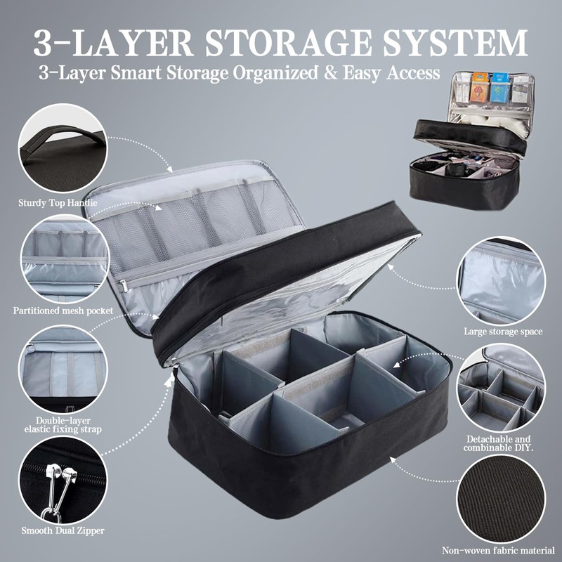 Discreet Lockable Storage Bag for Private Items, Large 2-Layer Smell