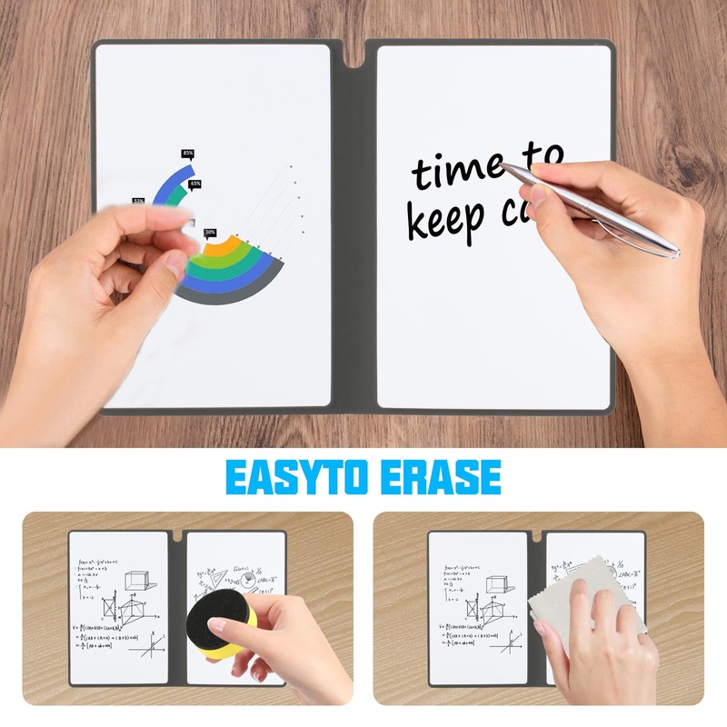 Small Whiteboards A5 Whiteboard Notebook, Mini Dry Erase Whiteboard Notepad,