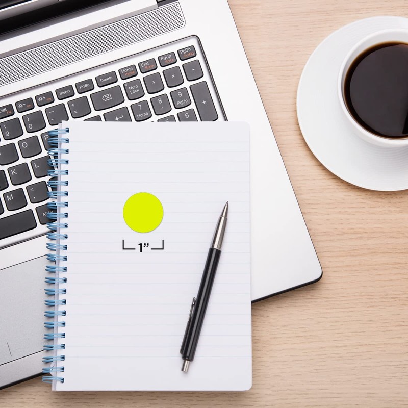 ChromaLabel 1 Inch Round Label Permanent Color Code Dot Stickers,