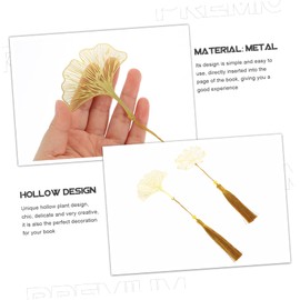 COHEALI 2sets Metal Bookmarks Tassel Pendant Delicate Leaf Pattern Bookmarks for Books 2pcs*2